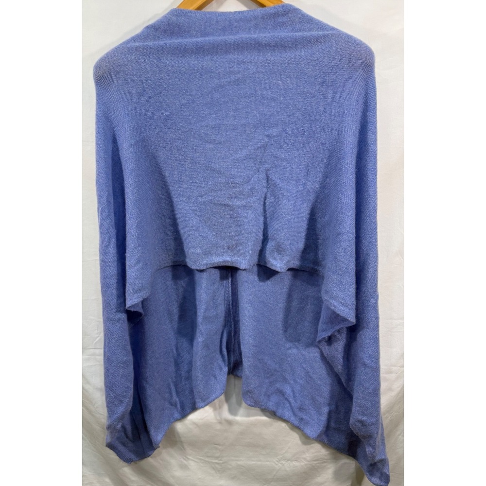 Claudia Nicole Cashmere Poncho Wrap Periwinkle Blue V-Neck Asymmetrical One Size